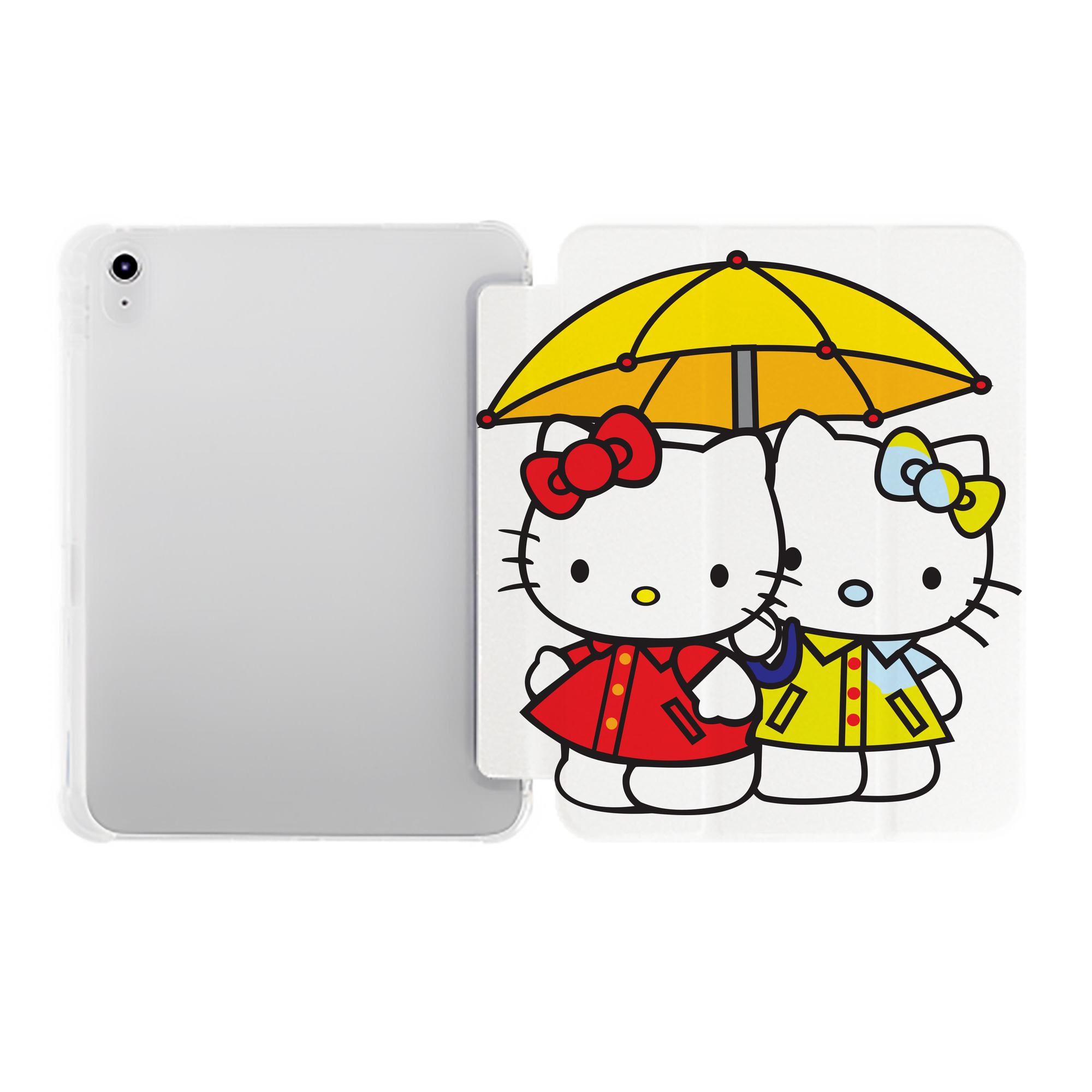 （画像用） Hello Kitty ハローキティ IPad ケース ペン収納付き 三つ折りスタンド PUレザー×シリコン 対応機種9.5/10.5/10.9インチ